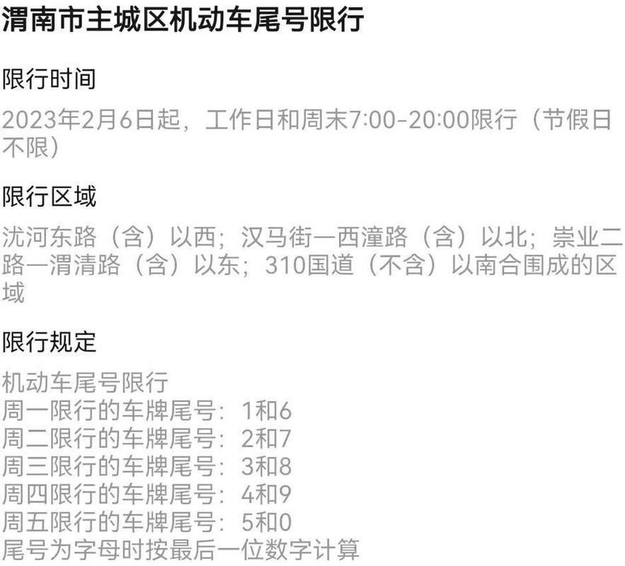 渭南今天限号吗