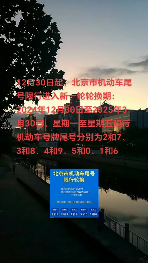 北京限号2024年6月限号时间表