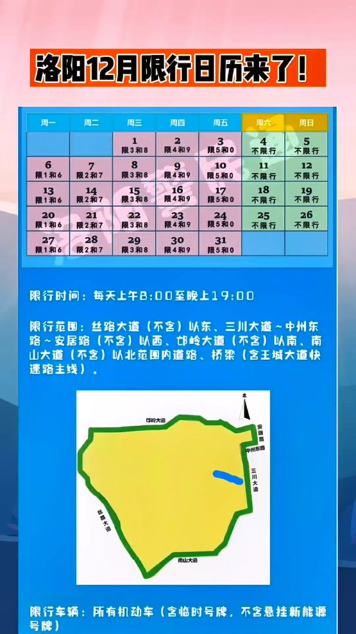 洛阳周二限号多少?