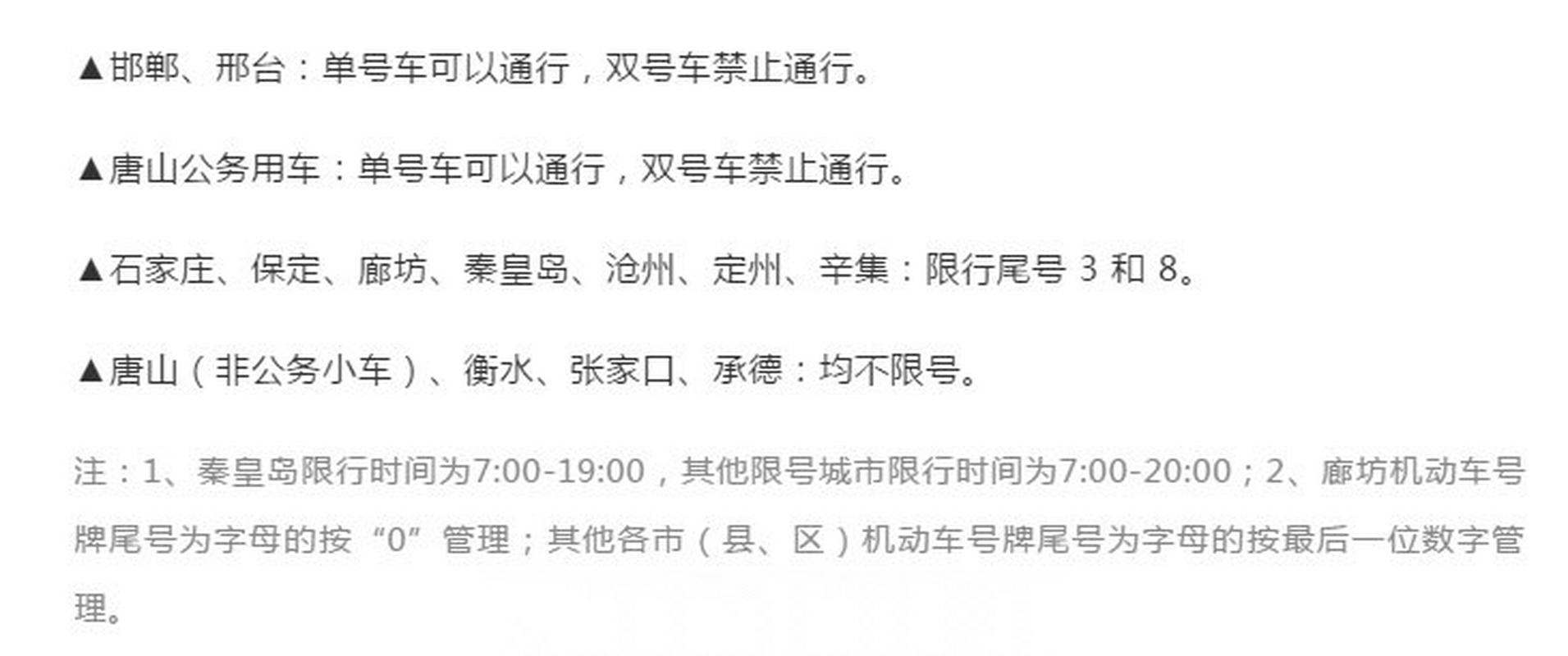 今天衡水市限号行车吗
