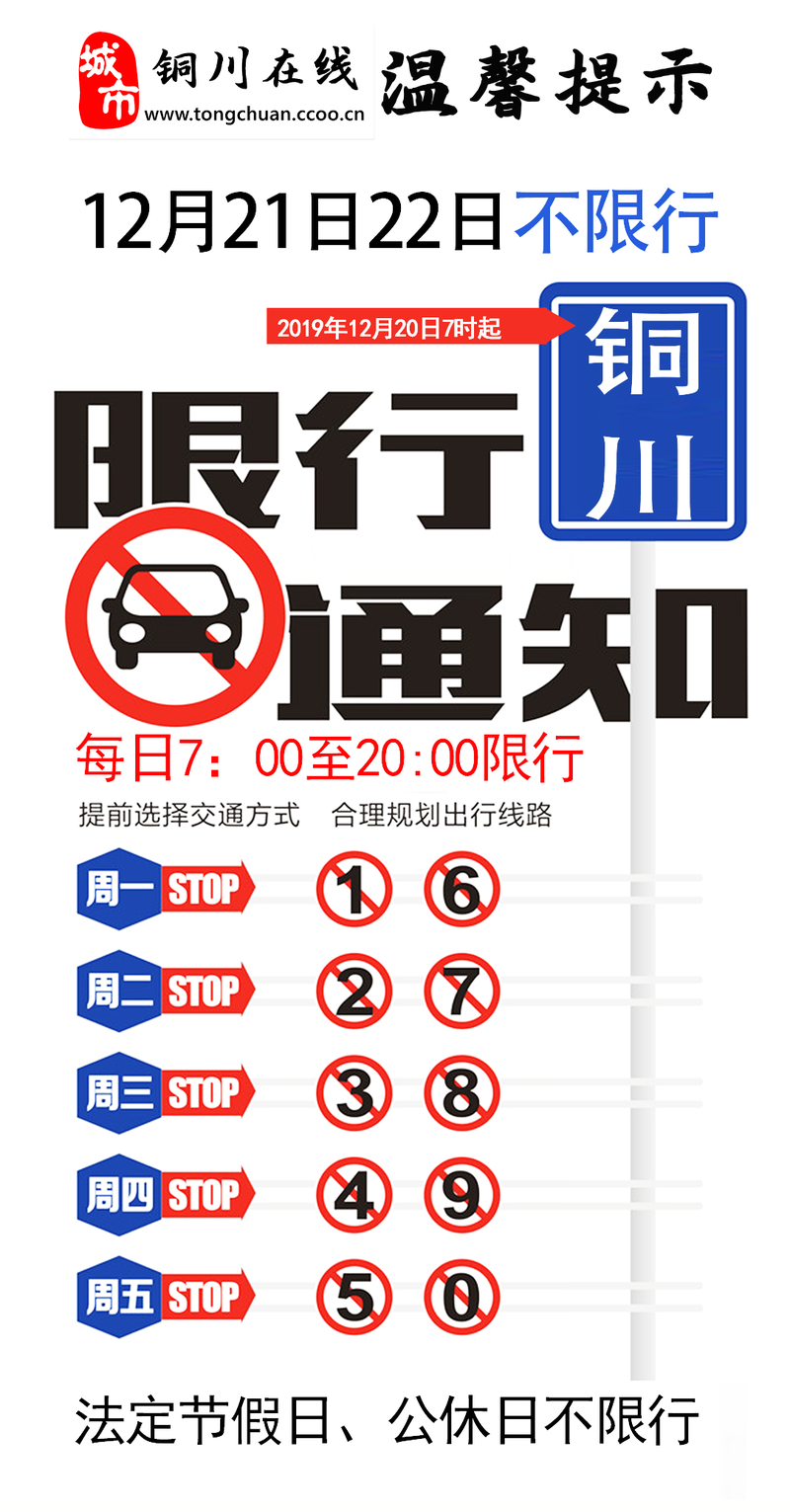 铜川限号不限号