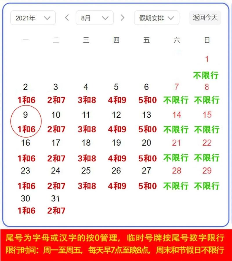 文安今天限号几和几