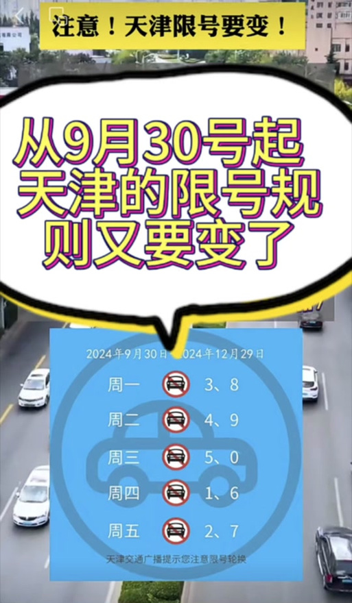 天津市十月一限号吗